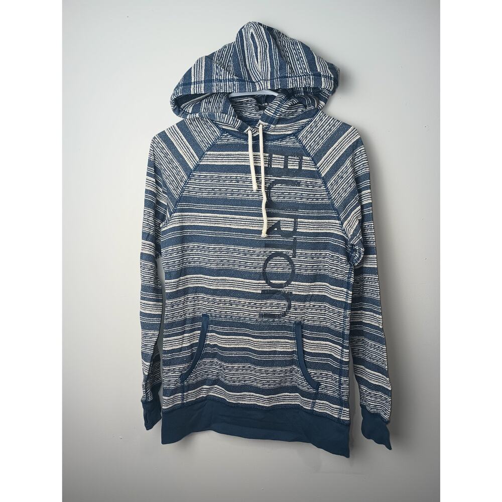 Burton Striped Blue White Hoodie Durable Goods‎ Women Size Small Winter Outdoors